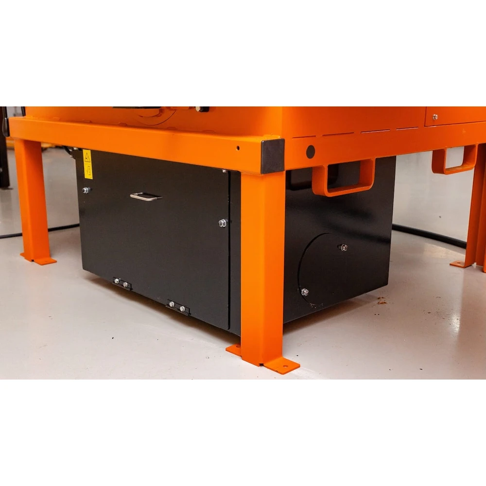 Wood-Mizer EG350 sawdust collection box under the machine