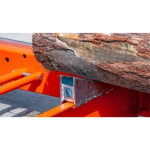 Log leveling wedge supporting a log on the Wood-Mizer LT15 Classic