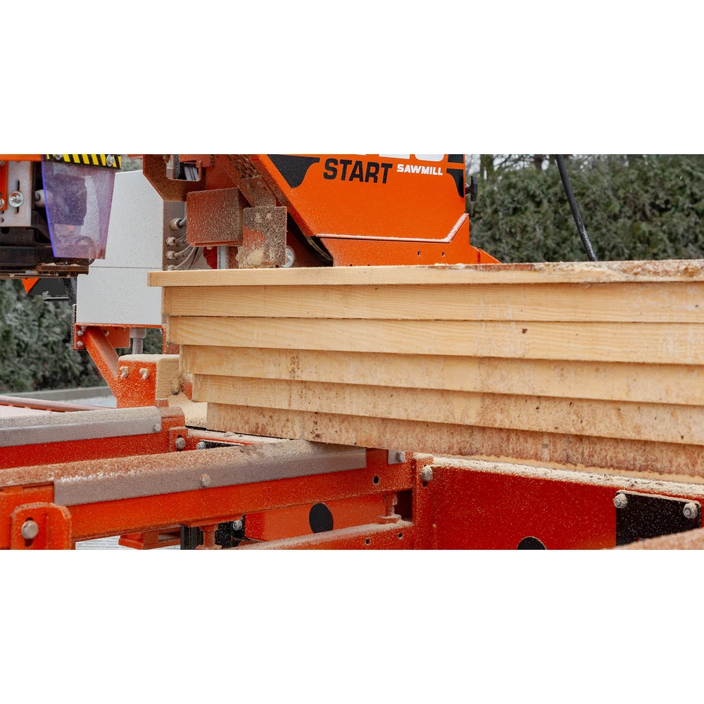 Boards cut on the Wood-Mizer LT20 Start beside the sawhead
