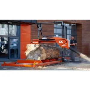 Wood-Mizer LX250 sawmill cutting a large log