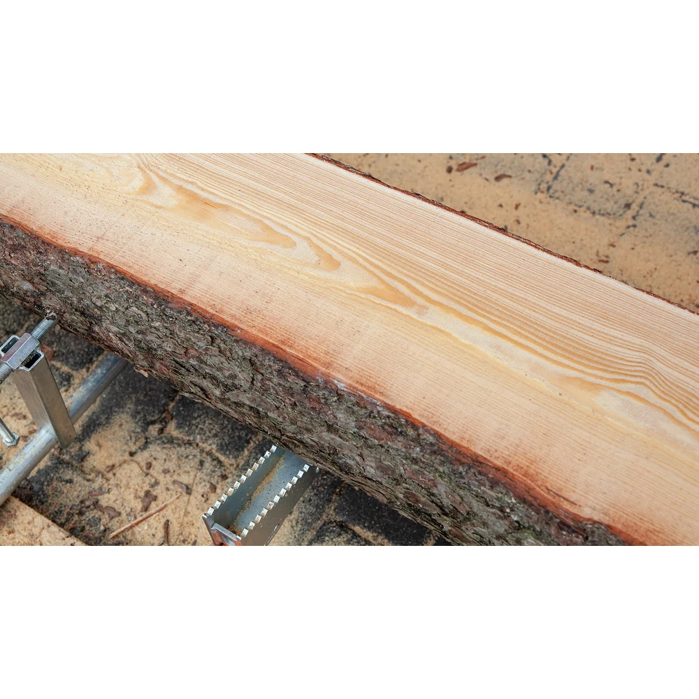 Freshly sawn board from the Wood-Mizer LX30